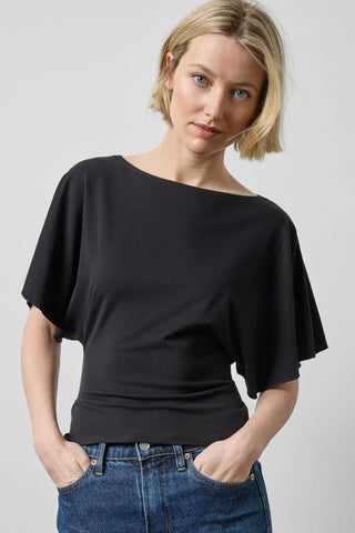 Tie Back Dolman Top, Black