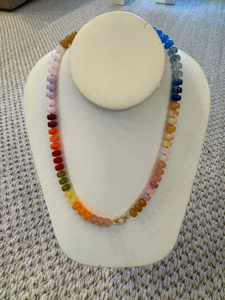 Multi Color Beaded Clasp Accent Necklace
