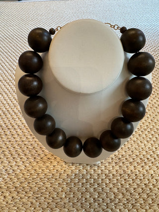 Chunky Wood Ball Necklace