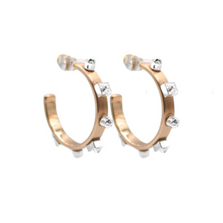 Mixed Metal Gold Hoop
