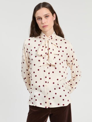 Deep Merlot Polka Dot Top