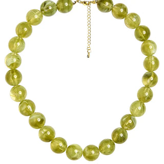 Ryan Beaded Acrylic Necklace, Peridot
