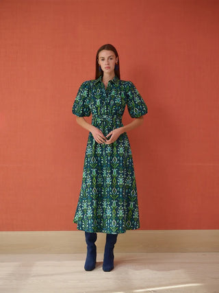 Banyan Dress in Peacock Navy