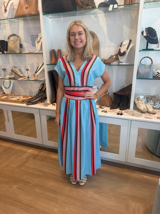 V Neck top and Midi Skirt Set