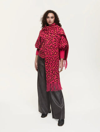 Fuchsia Multi Fuzz Scarf