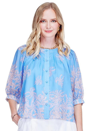 Seabreeze Fern Pleated Top