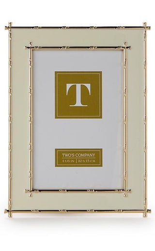 White Gold Bamboo Edge 4x6 Metal Frame