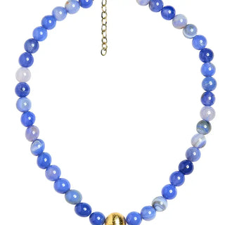 Winnie Quartz Beaded Necklace, Blue Multi