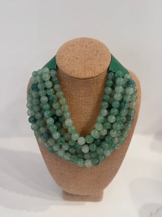 Multi Strand Beaded Necklace, Green