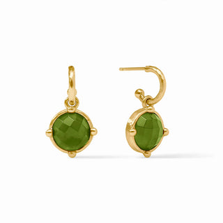 Honeybee Hoop & Charm Earring, Palmetto Green