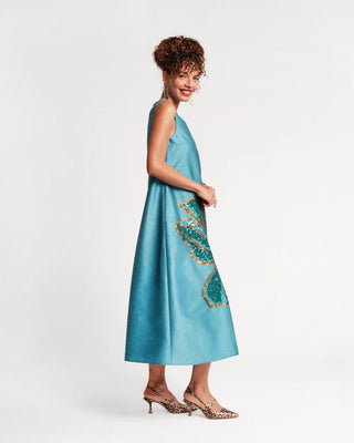 Alice Midi Dress in Teal