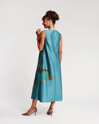 Alice Midi Dress in Teal