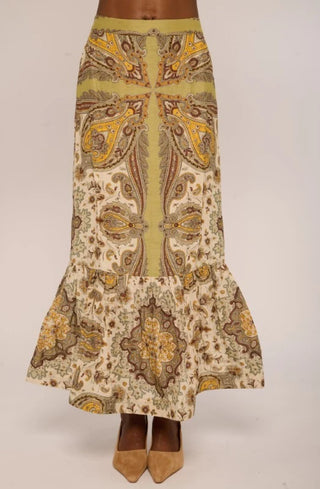 Ava Skirt in Kaleidoscope Scarf Print