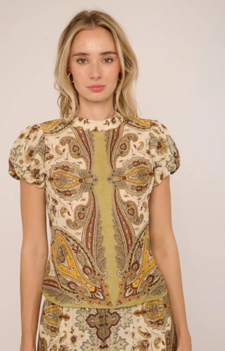 Ava Top in Kaleidoscope Scarf Print