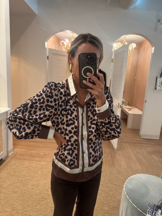 Puff Sleeve Blouse, Leopard