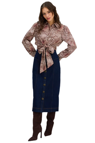 Ambrose Midi Skirt, Indigo