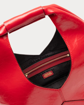 Crescent Tote Crinkled Leather in Red