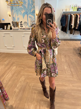 Ruffles Hem Dress, Plum