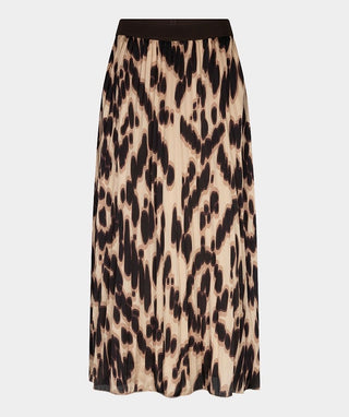 Pleated Leopard Plisse Skirt