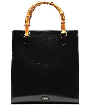 Nan Tote Crinkled Leather in Black
