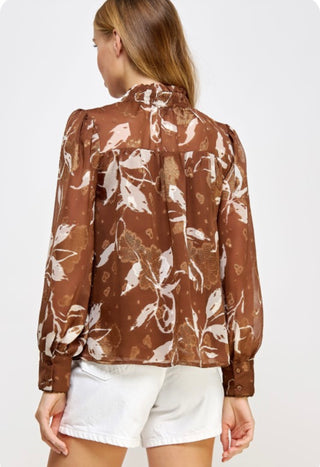 Brown Long Sleeve Top