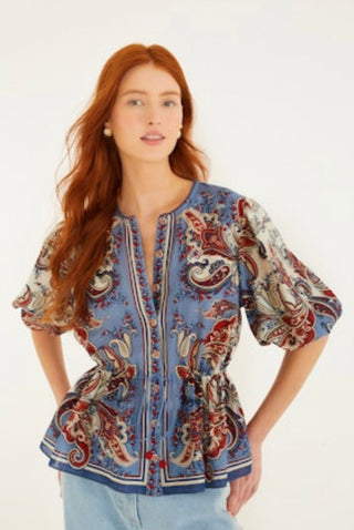 Paisley Scarf Cream Blouse