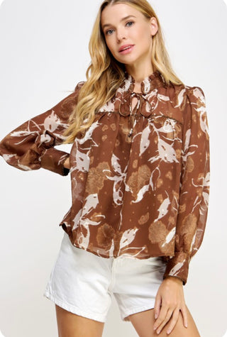 Brown Long Sleeve Top