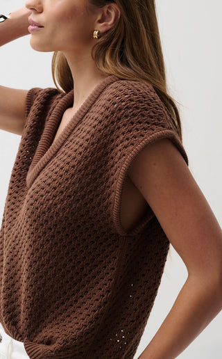 Beck Open Knit Cropped Sweater