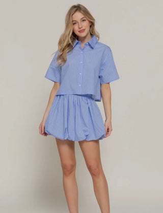 Blue Stripe Balloon Skirt