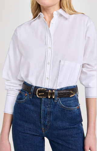 Jordan Croc Embossed Belt, Brown