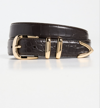 Jordan Croc Embossed Belt, Brown