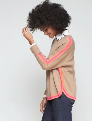 Beige Sweater with Trim