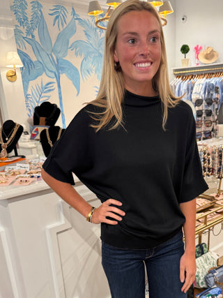 Fawn Mock Top, Black