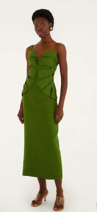 Green Monstera Leaf Maxi