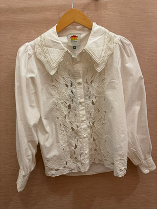 Off White Embroidered Shirt