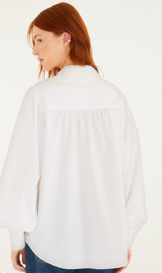 Off White Embroidered Shirt