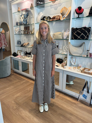 Gibbons Dress, Pinstripe