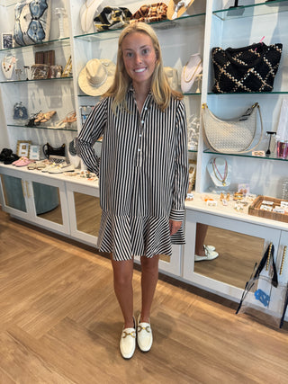 Polly Dress, Pinstripe