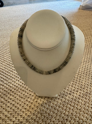 Gray Resin Beaded Necklace