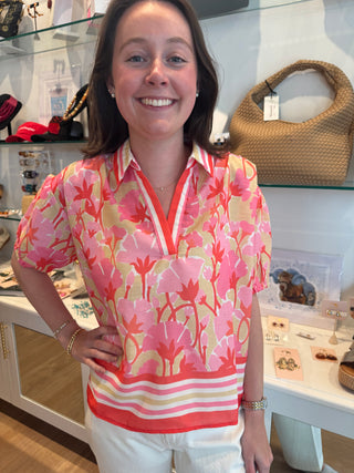 Striped Blossom Top