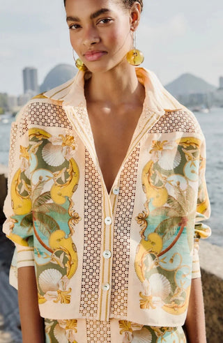 Royal Sea Crochet Shirt