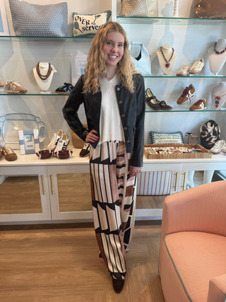 Camel Geometric Print Pant