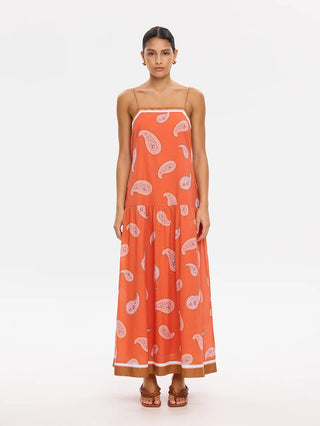 Ezra Maxi Dress in Coral
