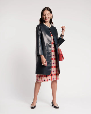 Mod Jacket Faux Leather in Navy