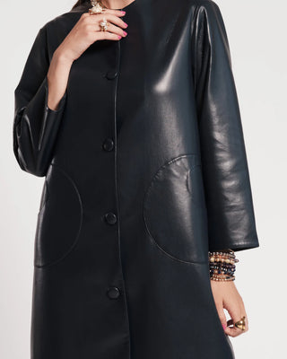 Mod Jacket Faux Leather in Navy
