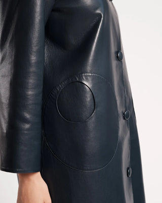 Mod Jacket Faux Leather in Navy