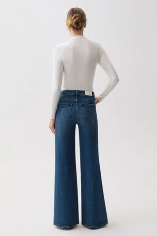 Vivian Mid Rise Wide Leg in Blue Depths