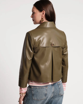 Moto Jacket Faux Leather in Olive