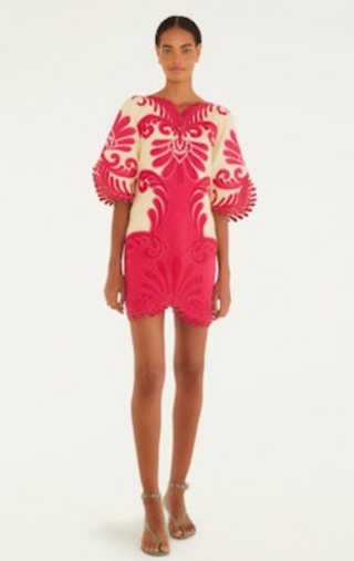 Arabesc Pink Short Sleeve Mini Dress