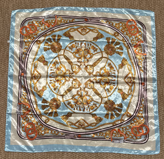 Decorative Scarf, Blue, Gold & Pink